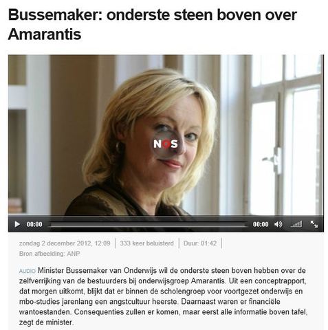 Rapport Amarantis komt uit. Bussemaker: De onderste steen moet boven komen
