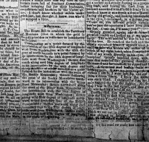 First Things First: Montana Territory