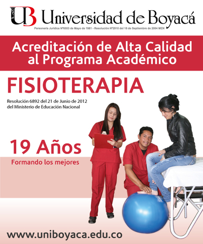 El programa de fisioterapia de la universidad de Boyacá recibió acreditación de alta calidad
