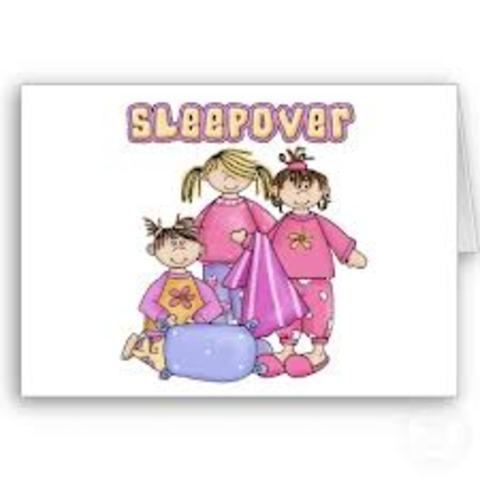 Middle Childhood: Psychosocial- First sleepover party with all her girl friends. Pizza, movies, and icecream included