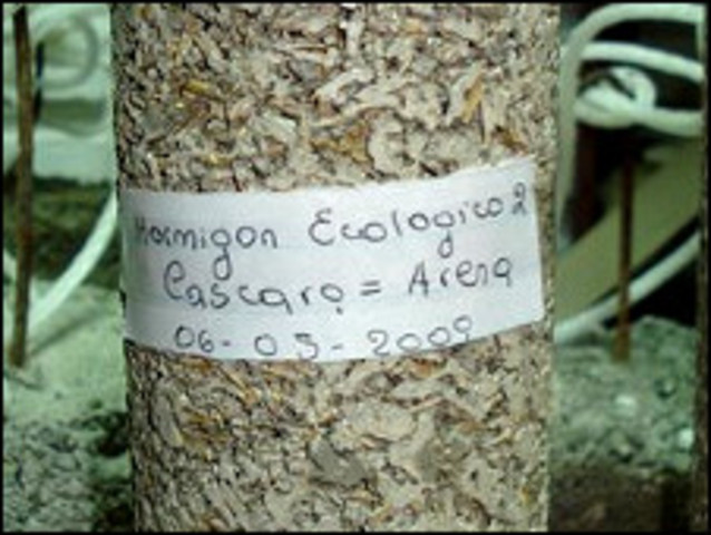 Cáscara de arroz para levantar casas.