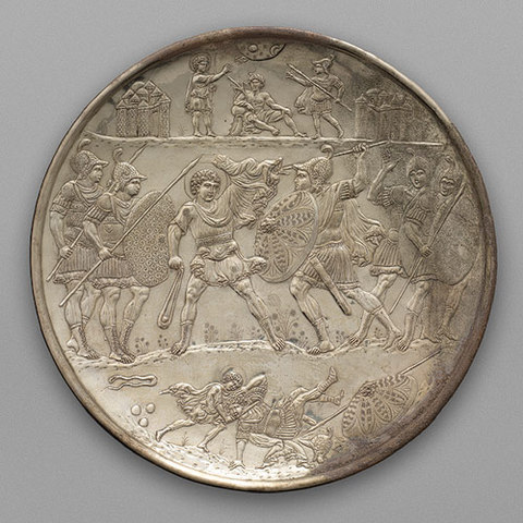 Silver Plate with David and Goliath