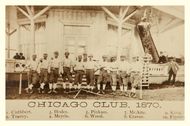 Chicago's baseball club plays its first ball game.