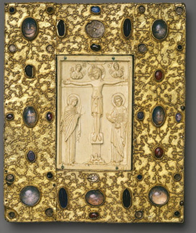 Book Cover with Byzantine Icon of the Crucifixion