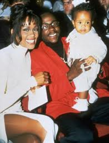 Whitney gave birth to her first daughter, Bobbi Kristina Houston Brown
