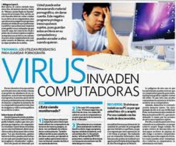 Internet afetado por un virus.