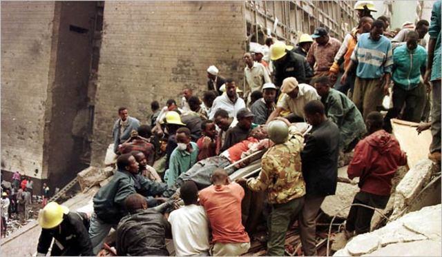 Terrorists bomb American embassies in Kenya and Tanzania