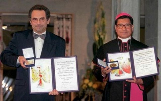Joint Nobel Peace Prize Awards for Acting Bishop of Dili, Carlos Belo, and Resistance leader Jose Ramos