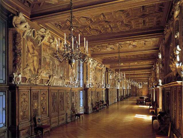 Gallery of King Francis I, Fontainebleau, France by Rosso Fiorentino and Francesco Primaticcio
