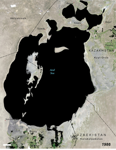 The Aral Sea splits in two