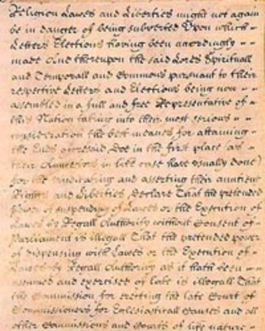 English Bill of Rights is signed