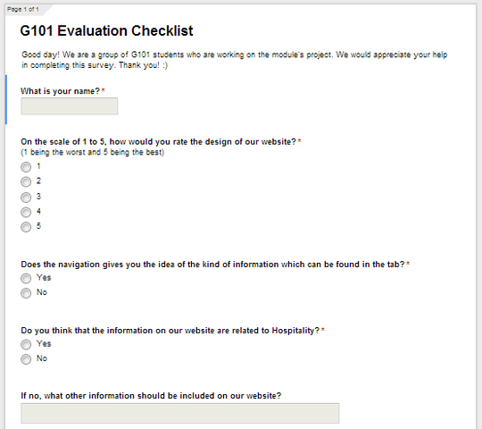 Evaluation Checklist