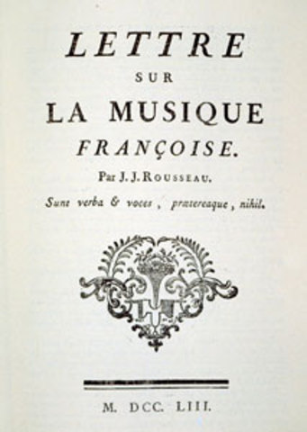 Publica "Lettre sur la Musique Française".