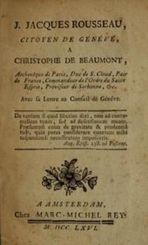 Censura del libro El Emilio y decreto de Detención de Rousseau