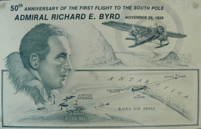 Admiral Richard Byrd flies over South Pole