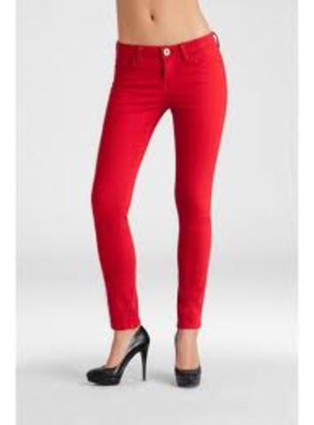 Colored Jeans are in style.