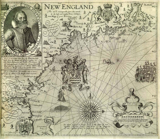 John Smith publishes map of New England