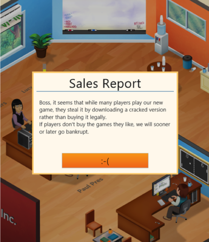 Game Dev. Tycoon forces those who pirate the game to unwittingly fail from piracy