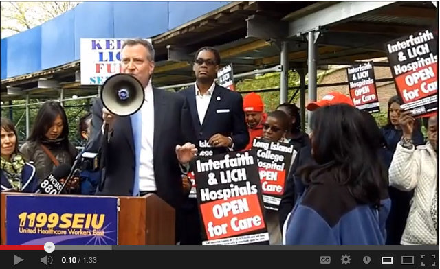De Blasio calls for community partnership to keep LICH open