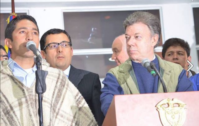 César Pachón Representante de los campesinos habla.