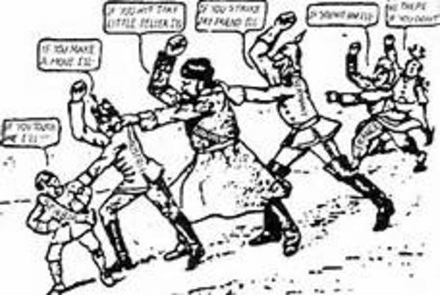 The Russian  army got ready to help Serbia defend itself against the Austrian attack. Germany warned Russia not to help them