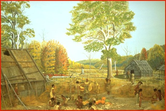 The Iroquois and Algonquins live peacefully in North America