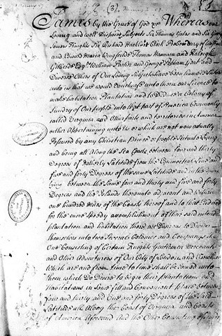 King James grants Virginia Company