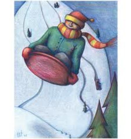 Jonas goes to The Giver to recieve his first memory which was sledding down a hill of snow. Also he receives a memory of sunburn which was his first encounter with pain.