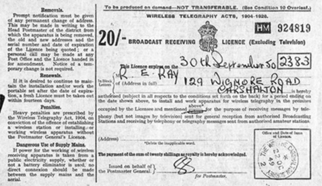 Licences first issued for broad casting