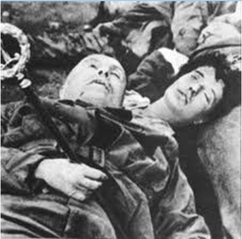 Muerte de Benito Mussolini: 28 a abril de 1945