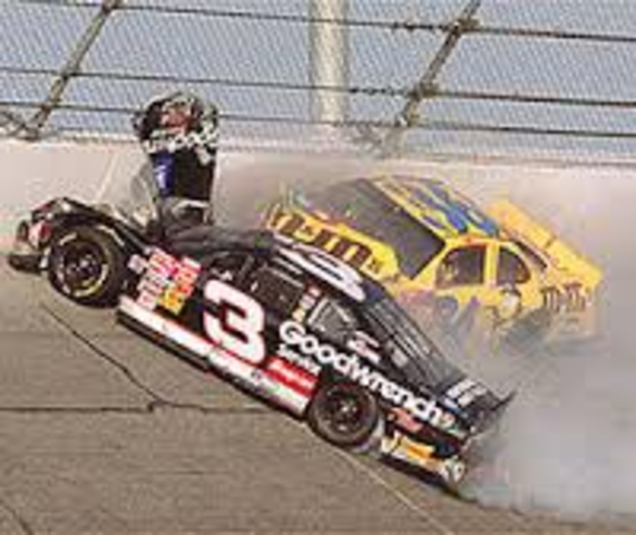 Dale Earnhardt Dies in a Crash at Daytona.