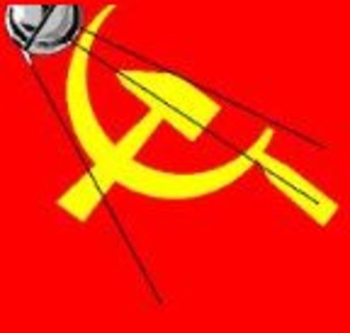 The Soviet Union launches Sputnik