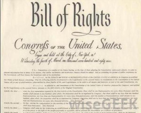Bill of Rights Ratified