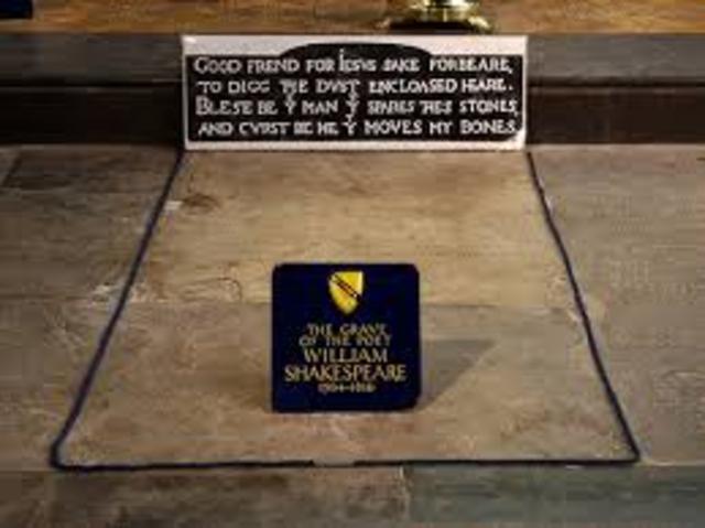 William Shakespeare is buried at Holy Trinity Church, Stratford