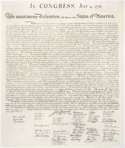 The signing of the declaration or independance.