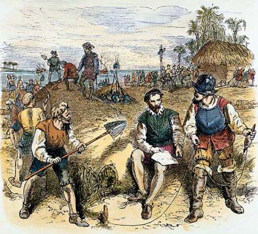 Spanish build fortress at St. Augustine