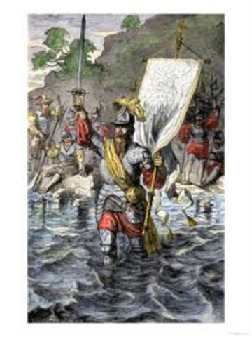 Balboa claims all lands touched by Pacific Ocean