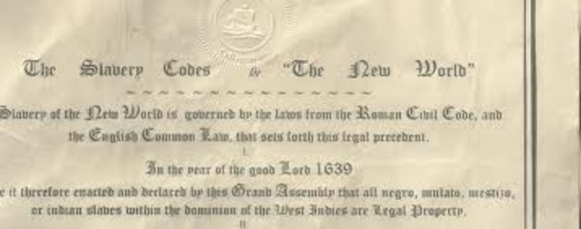 Barbados slave code adopted