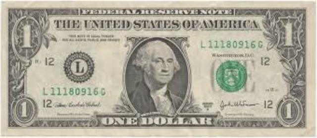 The Obverse design on the one-dollar bill was debuted