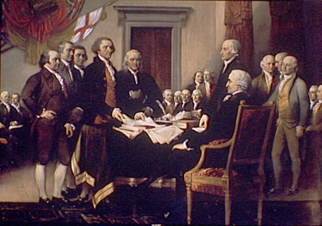 The signing of the Declaration of Independence