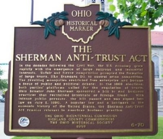 Sherman Anti-Trust Act signed