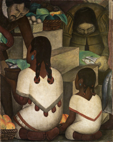 Market Scene, Fresco