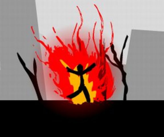 Brent sets himself on fire