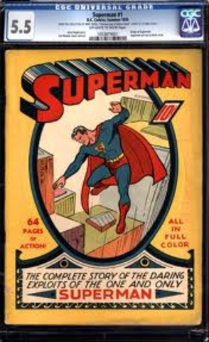 First appearance of Superman in comics