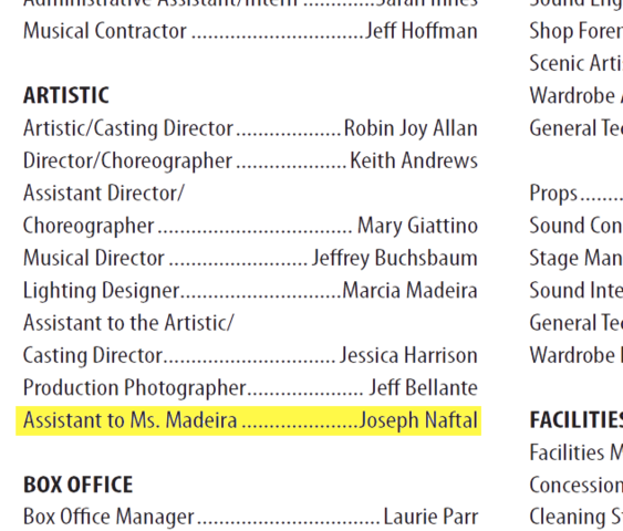 Joseph starts works as assistant to Marcia Maderia