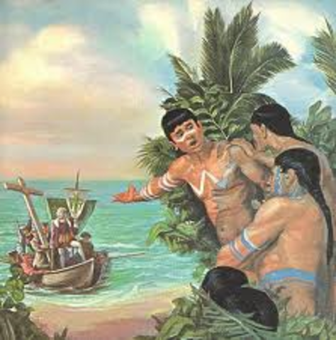 Columbus "discovers" America