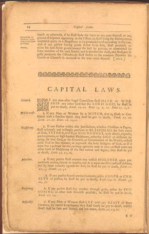 In June, Massachusetts passes a law ordering all Roman Catholic priests to leave the colony within three months, upon penalty of life imprisonment or execution. New York then passes a similar law.