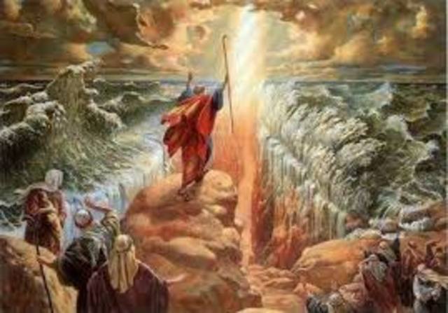 Moses leads the Israelites out of Egypt