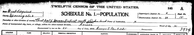 Husband was 1900 Census Enumerator