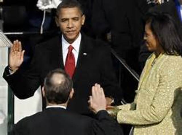 The first inaugeration of Barack Obama